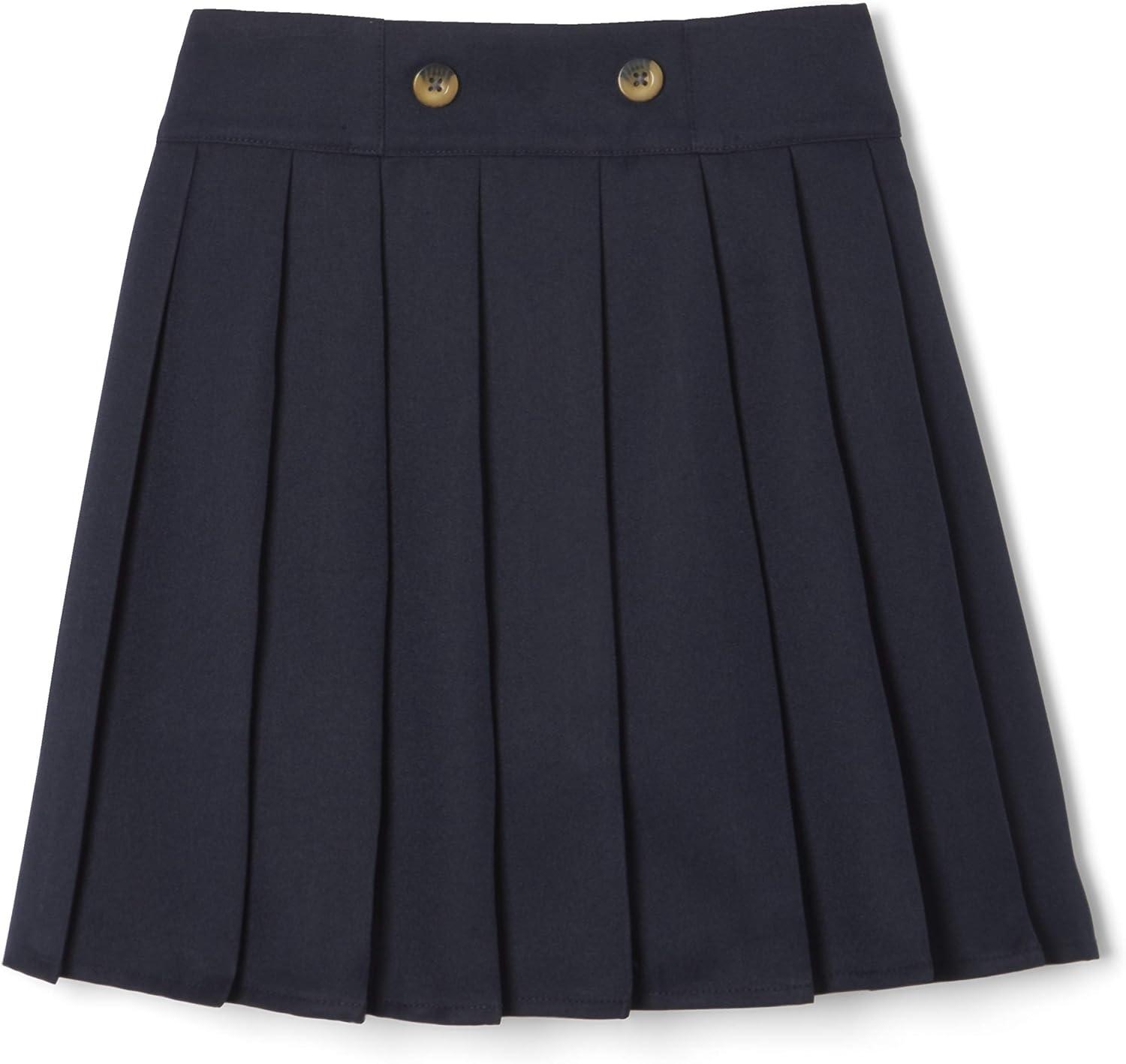 French Toast Girls’ Front Button Pleated Scooter(Navy)