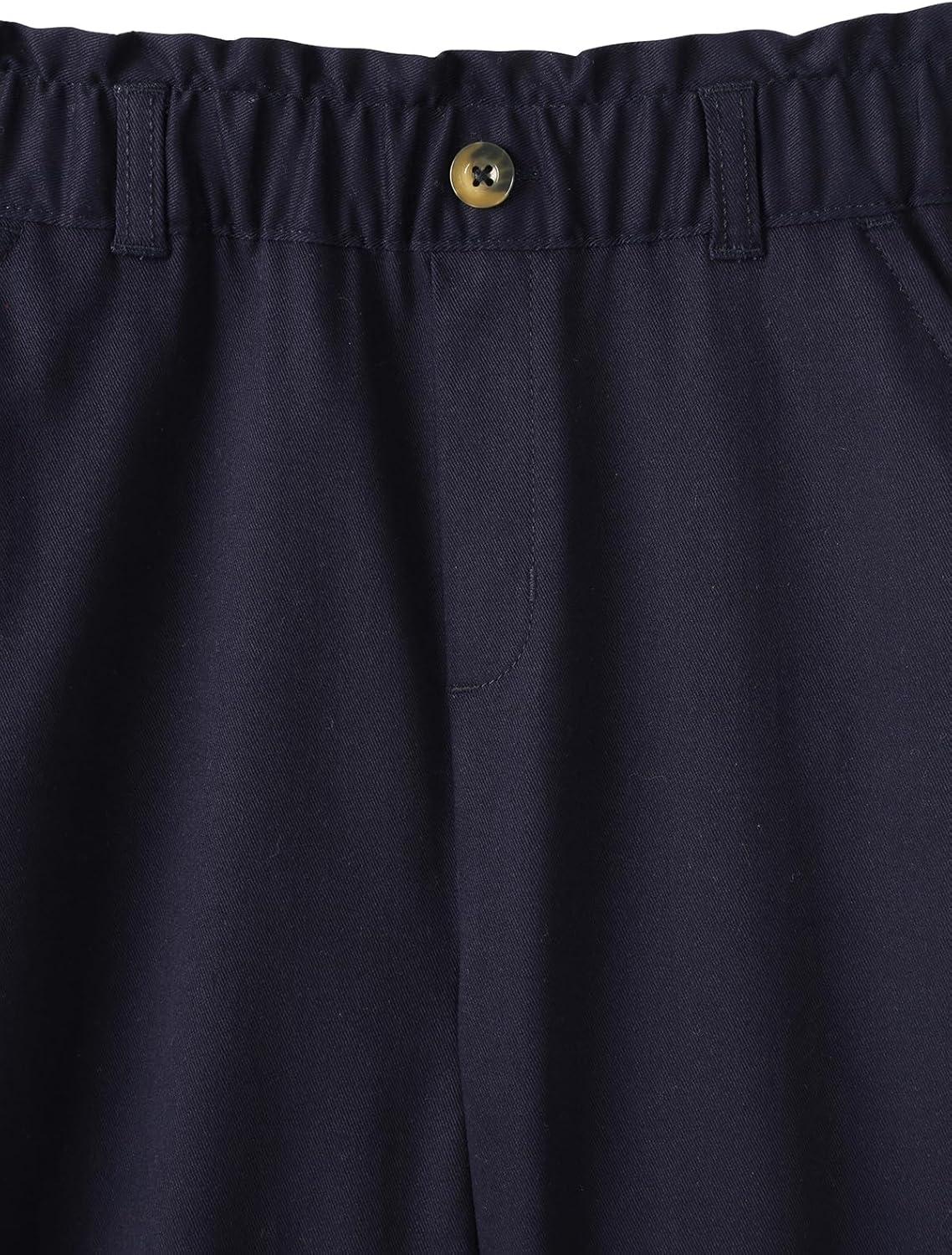 French Toast Girls’ Stretch Twill Jogger with Paper Bag Waist(Navy)