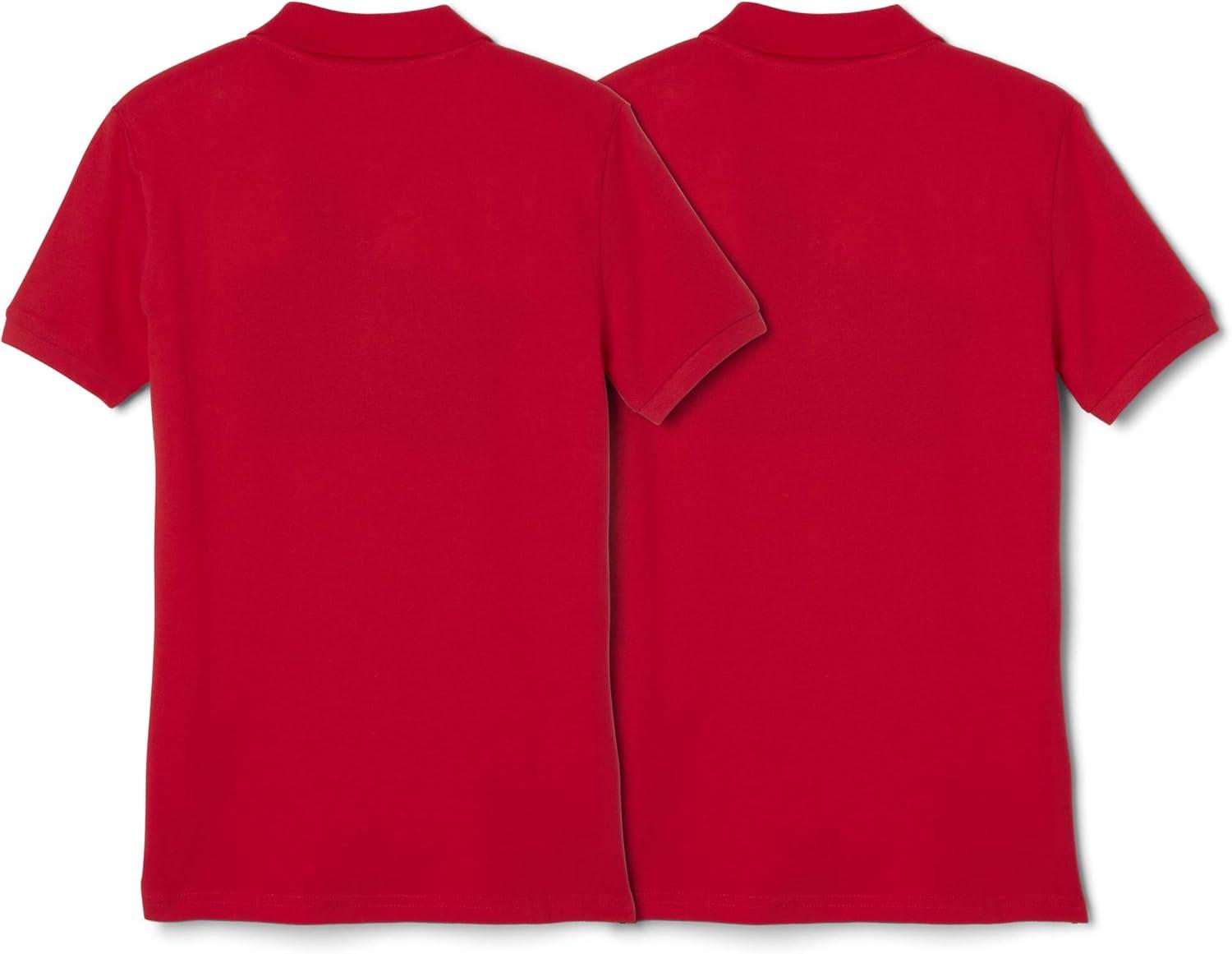 French Toast Girls 2 Pack Short Sleeve Stretch Piqué Polo(Red)