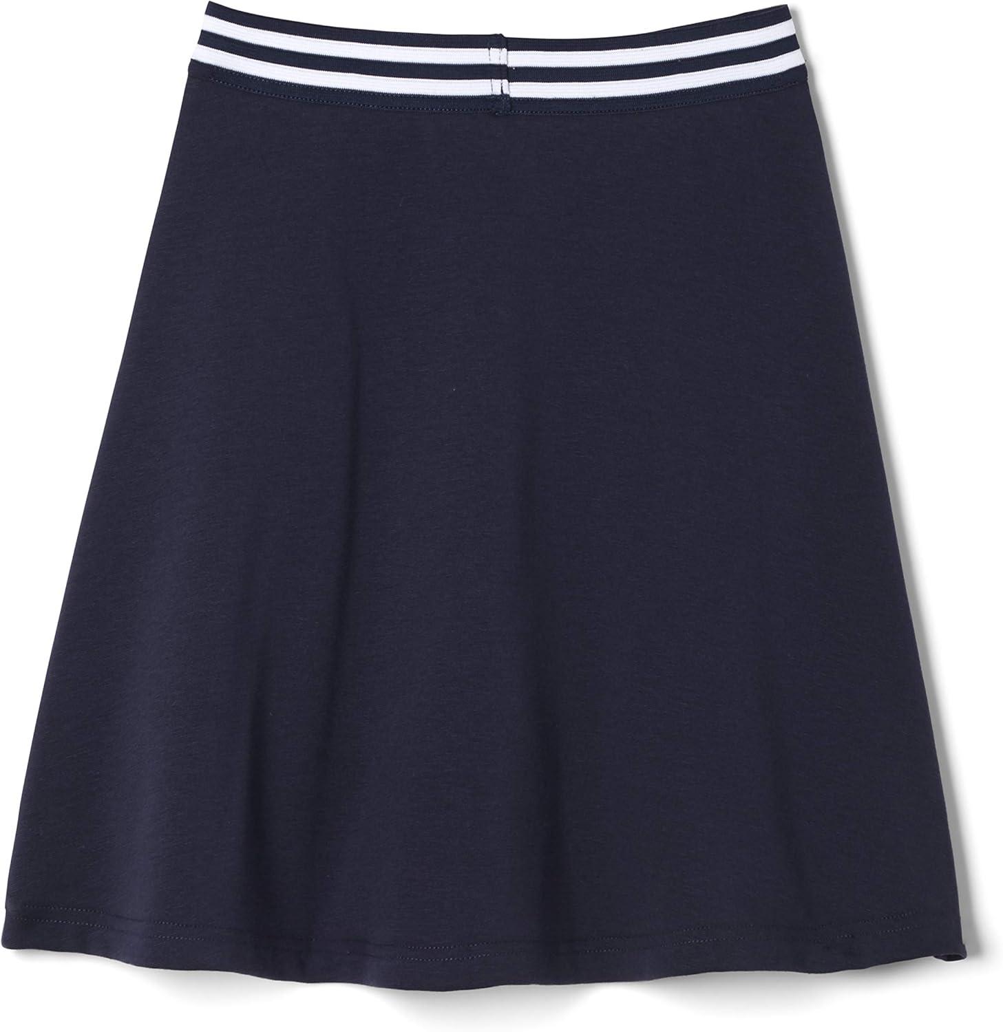 French Toast Girls Stretch Contrast Waistband Scooter School Uniform Skirt(Navy)