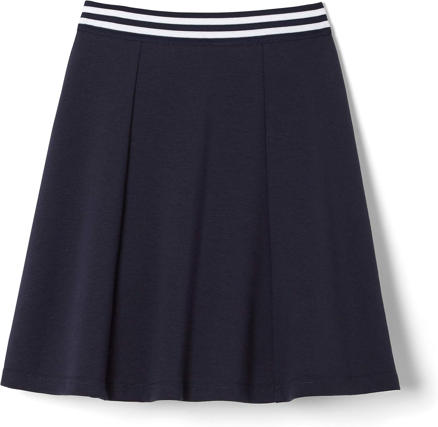French Toast Girls Stretch Contrast Waistband Scooter School Uniform Skirt(Navy)