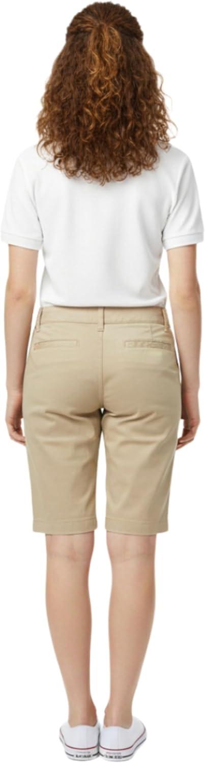 French Toast Women’s Teen and Juniors’ Stretch Twill Bermuda Shorts(Khaki Beige)