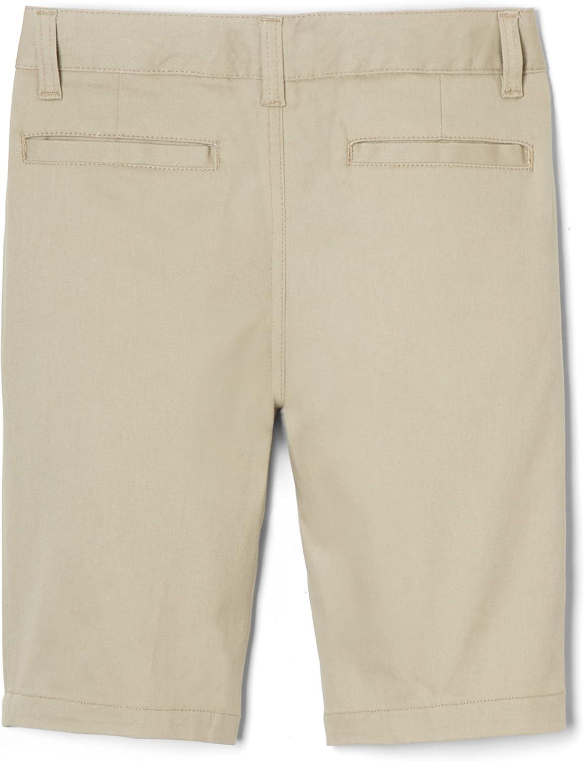 French Toast Women’s Teen and Juniors’ Stretch Twill Bermuda Shorts(Khaki Beige)