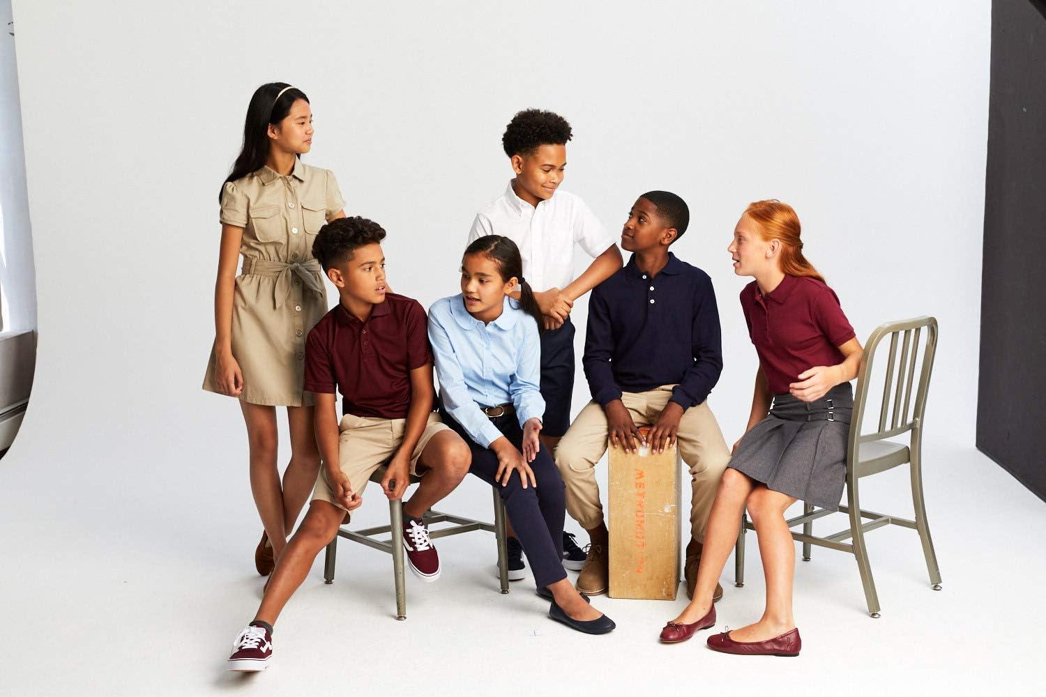 French Toast Girls Adjustable Waist Pleated-Front Two-tab Scooter(Heather Gray)