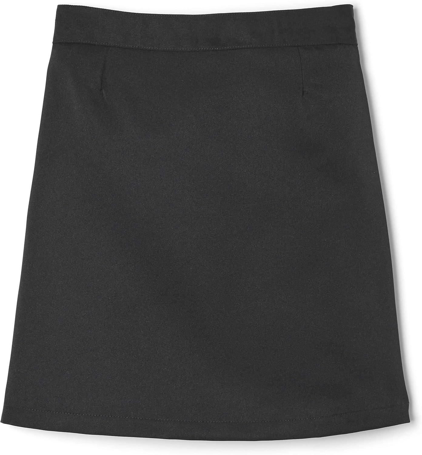French Toast Big Girls’ Front Pleated Skirt with Tabs(Black)