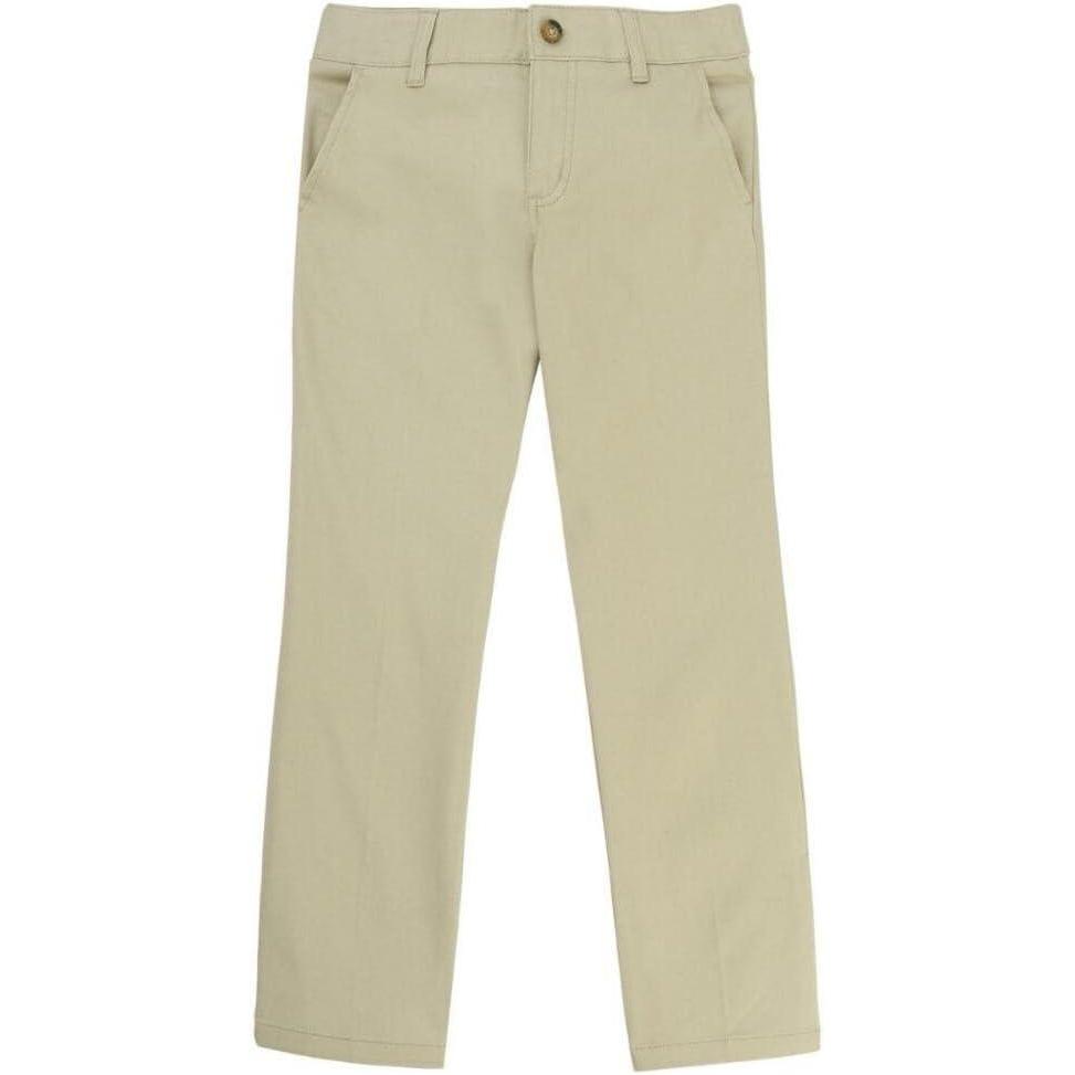 French Toast Girls’ Adjustable Waist Stretch Twill Straight Leg Pant (Standard & Plus), Khaki, 18 Plus