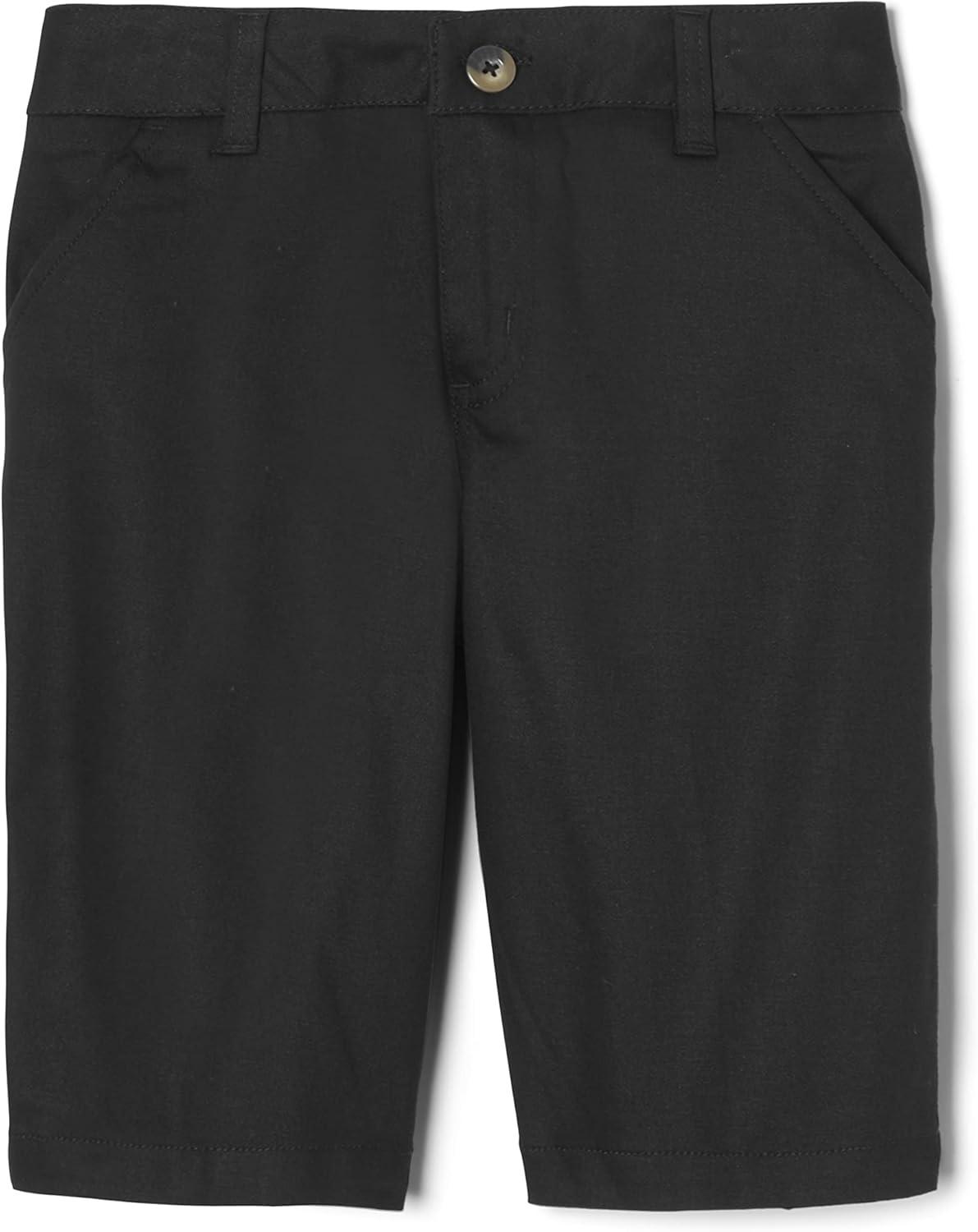 French Toast Women’s Teen and Juniors’ Stretch Twill Bermuda Shorts(Navy Blue)