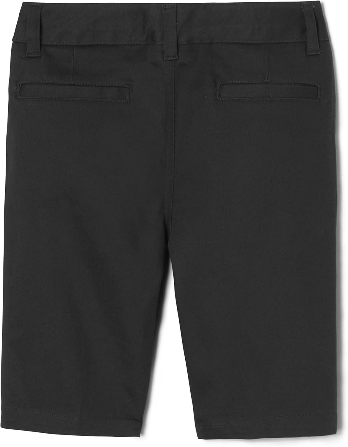 French Toast Women’s Teen and Juniors’ Stretch Twill Bermuda Shorts(Navy Blue)