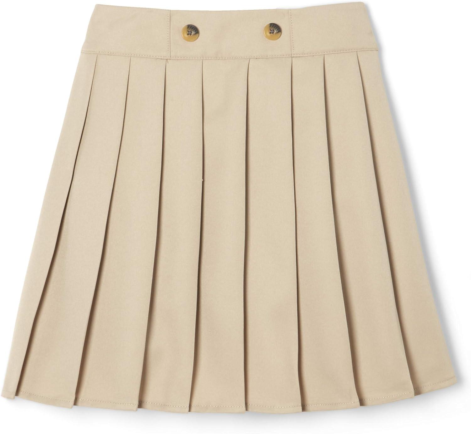 French Toast Girls’ Front Button Pleated Scooter(Khaki)