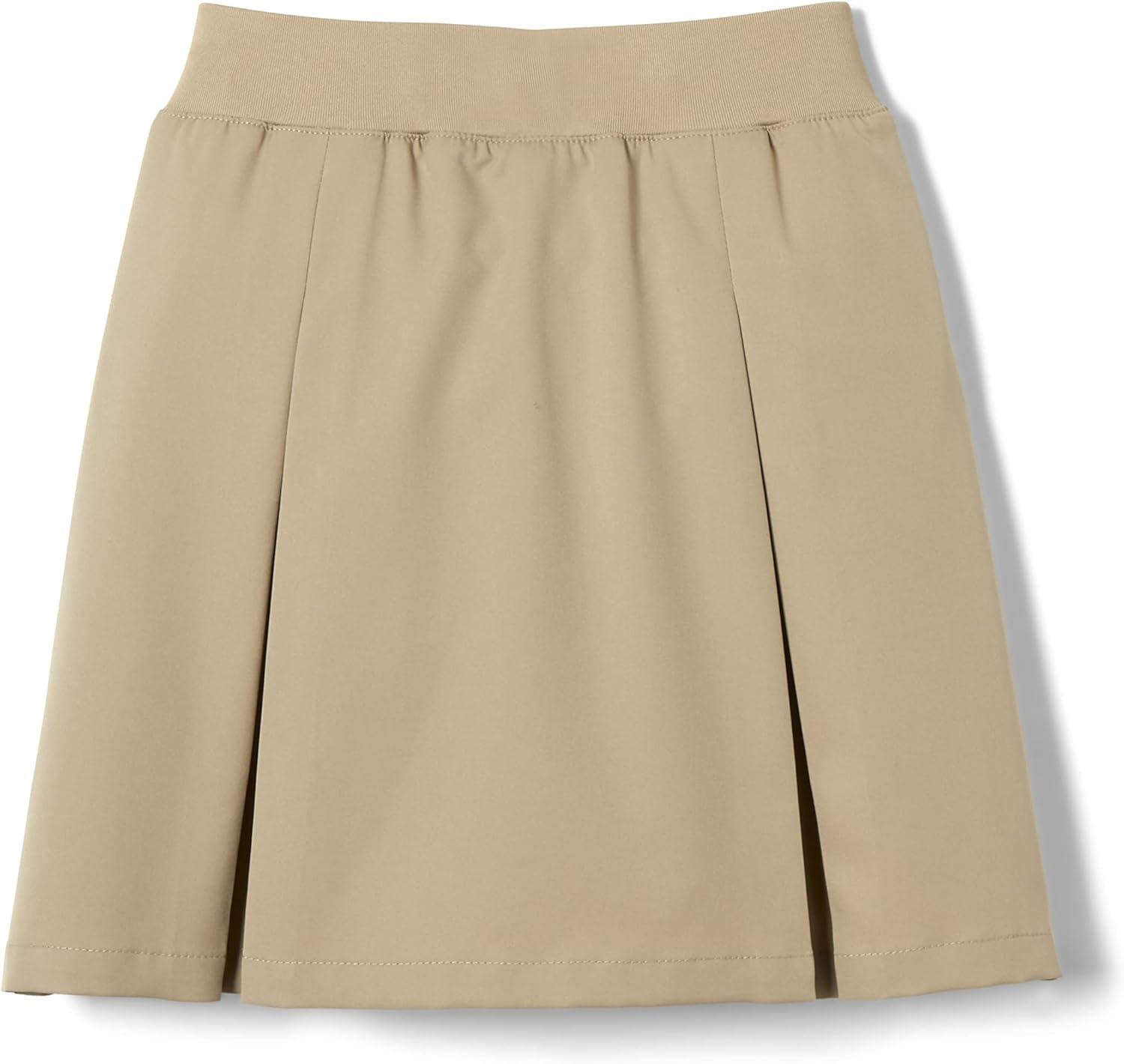 French Toast Girls’ Pull-on Kick Pleat Scooter School Uniform Skirt(Khaki)