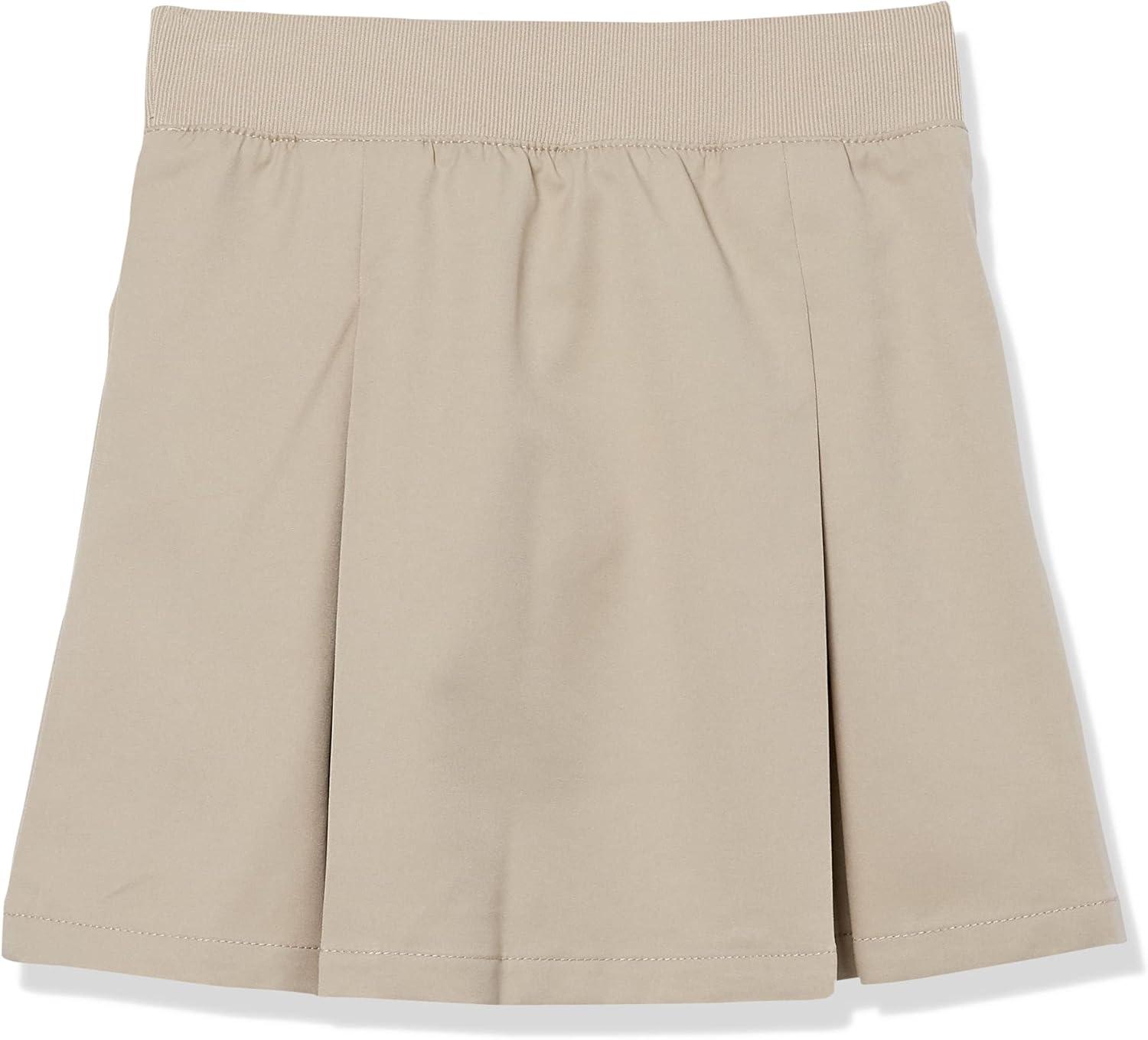 French Toast Girls’ Pull-on Kick Pleat Scooter School Uniform Skirt(Khaki)