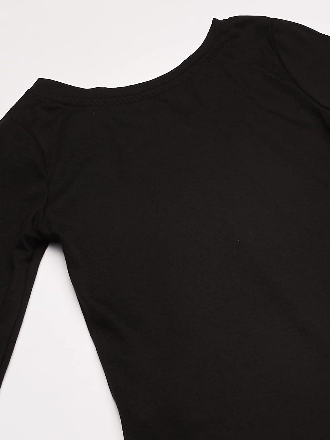 French Toast Girls’ Long Sleeve V-Neck Tee(Black)