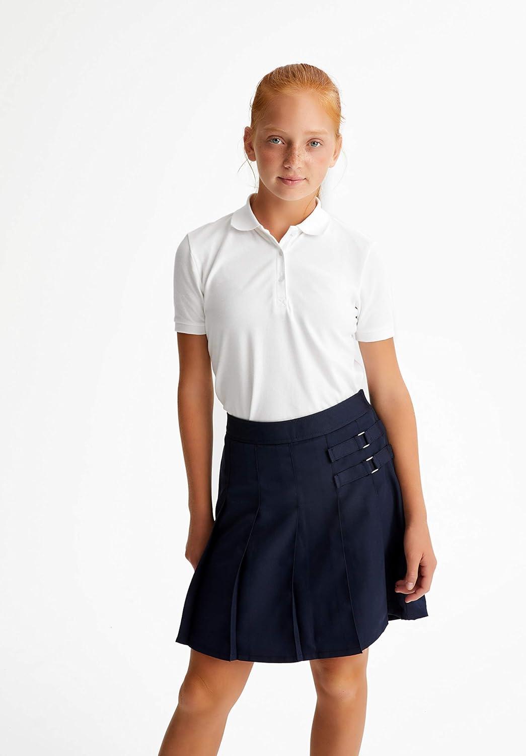 French Toast Girls 2 Pack Short Sleeve Stretch Piqué Polo(White)