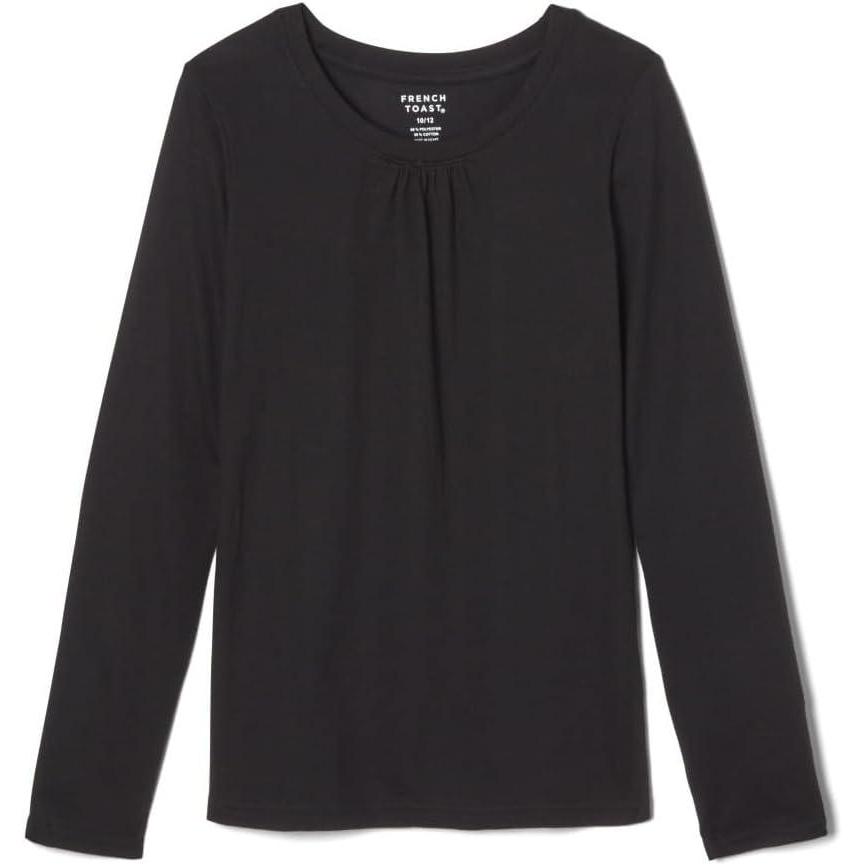 French Toast Girls Long Sleeve Crewneck Tee T Shirt(Black)