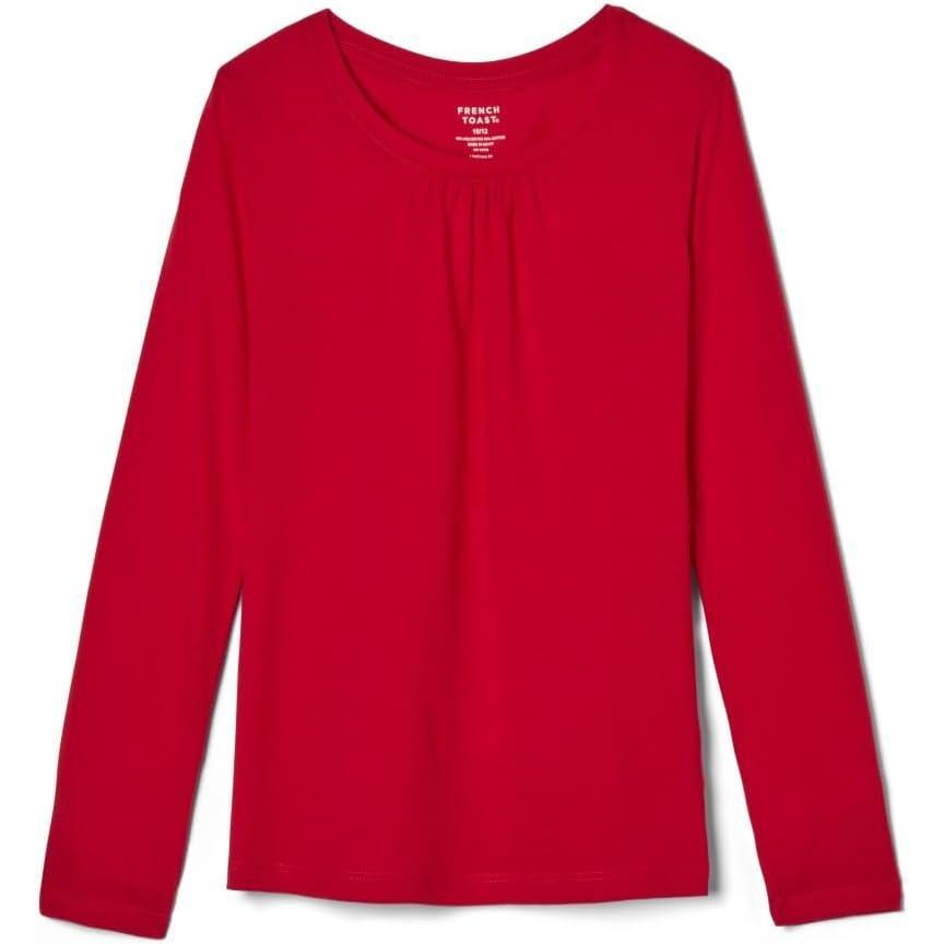 French Toast Girls Long Sleeve Crewneck Tee T Shirt(Red)