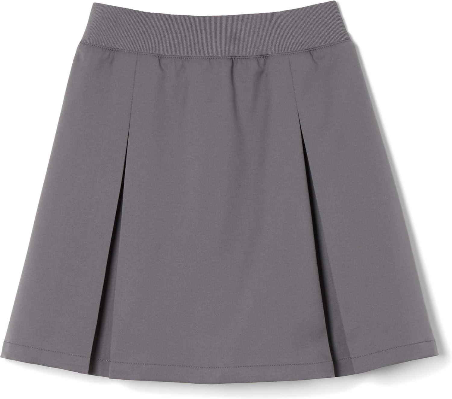 French Toast Girls’ Pull-on Kick Pleat Scooter School Uniform Skirt(Grey)