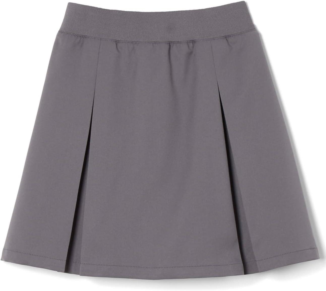 French Toast Girls’ Pull-on Kick Pleat Scooter School Uniform Skirt(Grey)