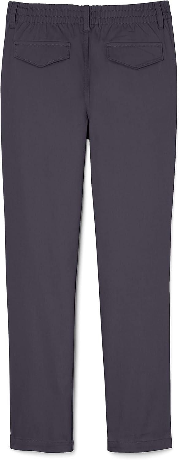 French Toast Girls’ Pull-On Straight Fit Stretch Twill Pant(School Uniform Grey)