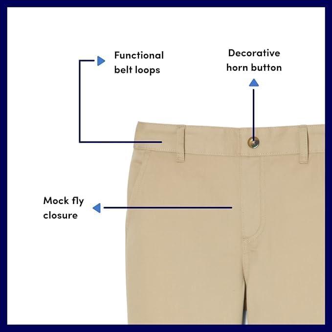 French Toast Girls’ Pull-On Straight Fit Stretch Twill Pant(School Uniform Grey)