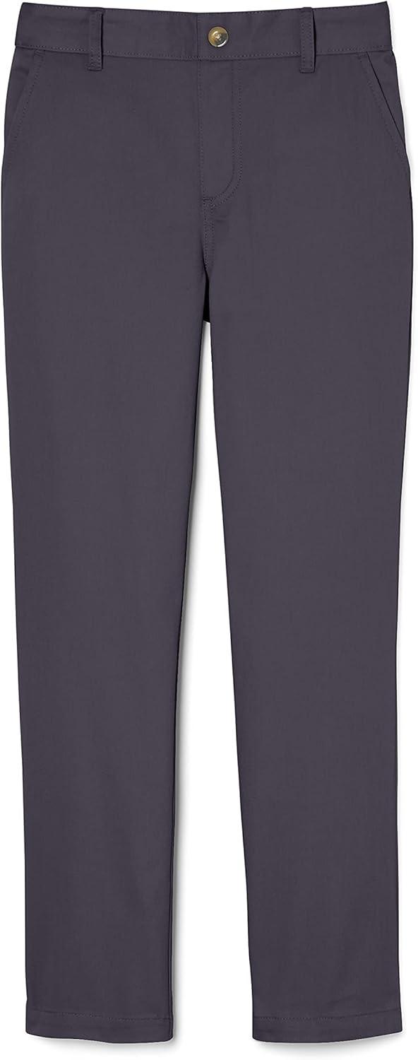 French Toast Girls’ Pull-On Straight Fit Stretch Twill Pant(School Uniform Grey)