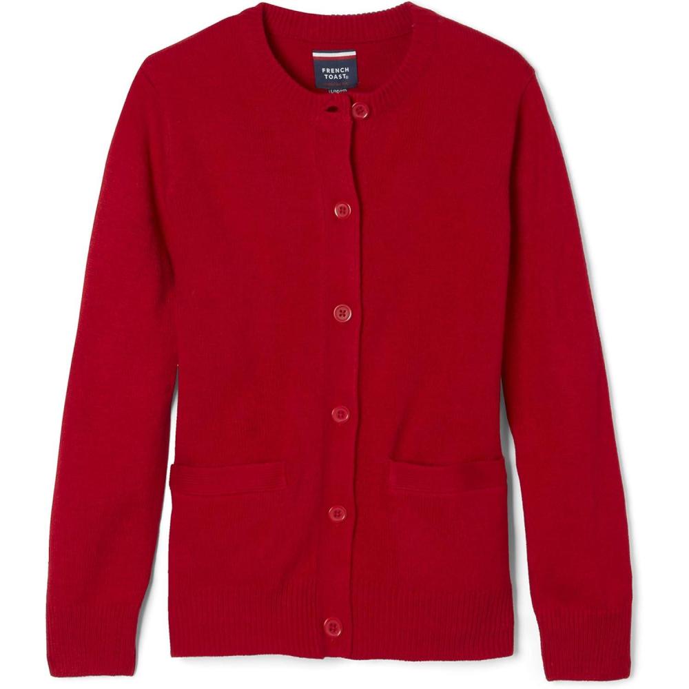 French Toast Little Girls’ Knit Cardigan Sweater(Red)