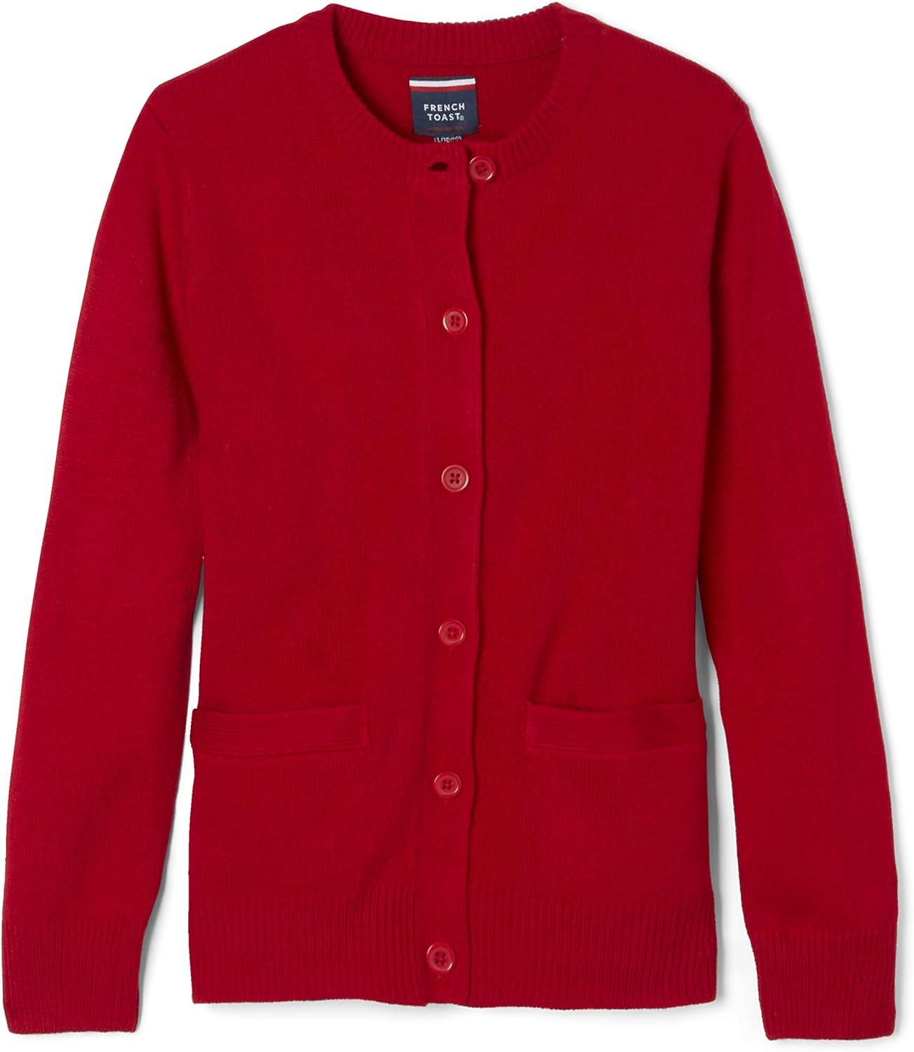 French Toast Little Girls’ Knit Cardigan Sweater(Red)