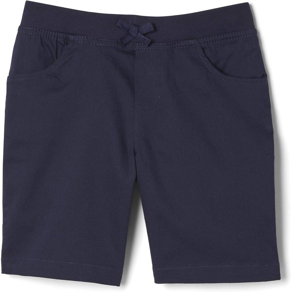 French Toast Girls Pull-On Cotton Twill Shorts with Pockets(Navy)