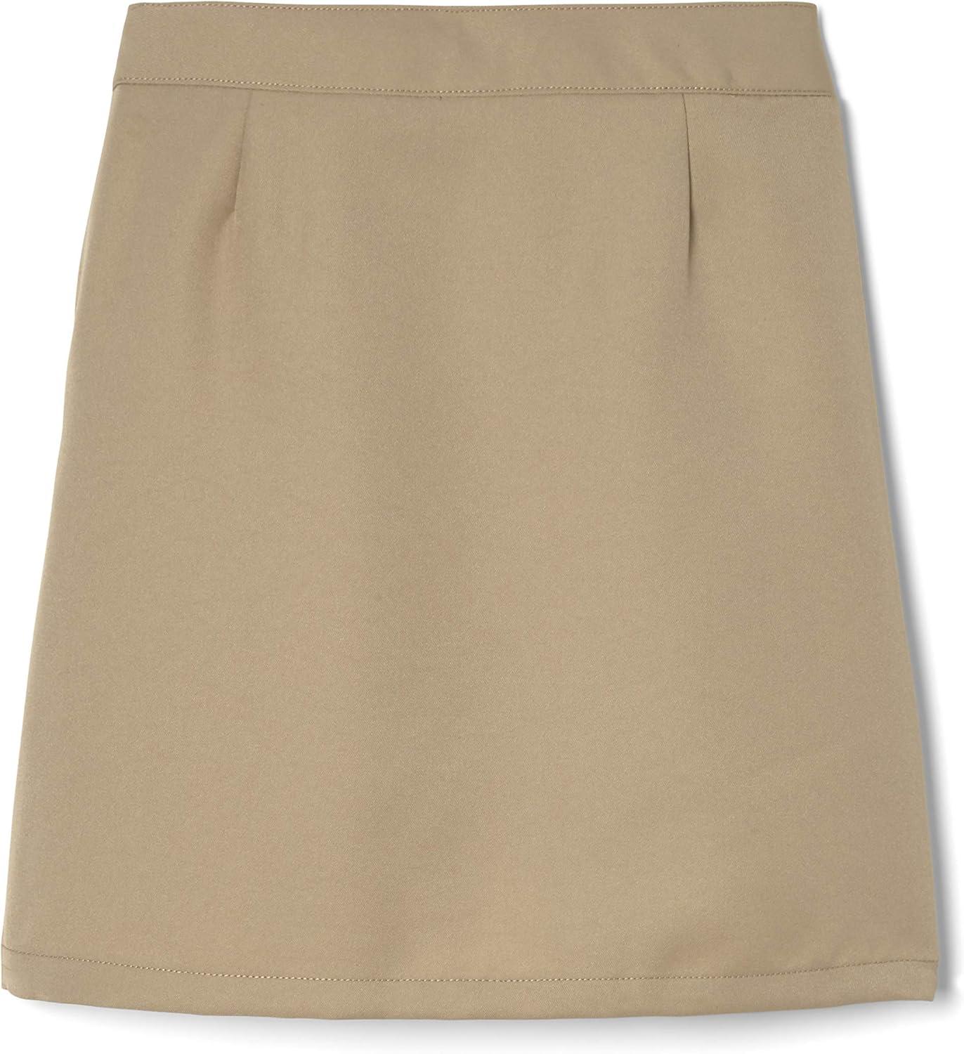 French Toast Big Girls’ Front Pleated Skirt with Tabs(Khaki)