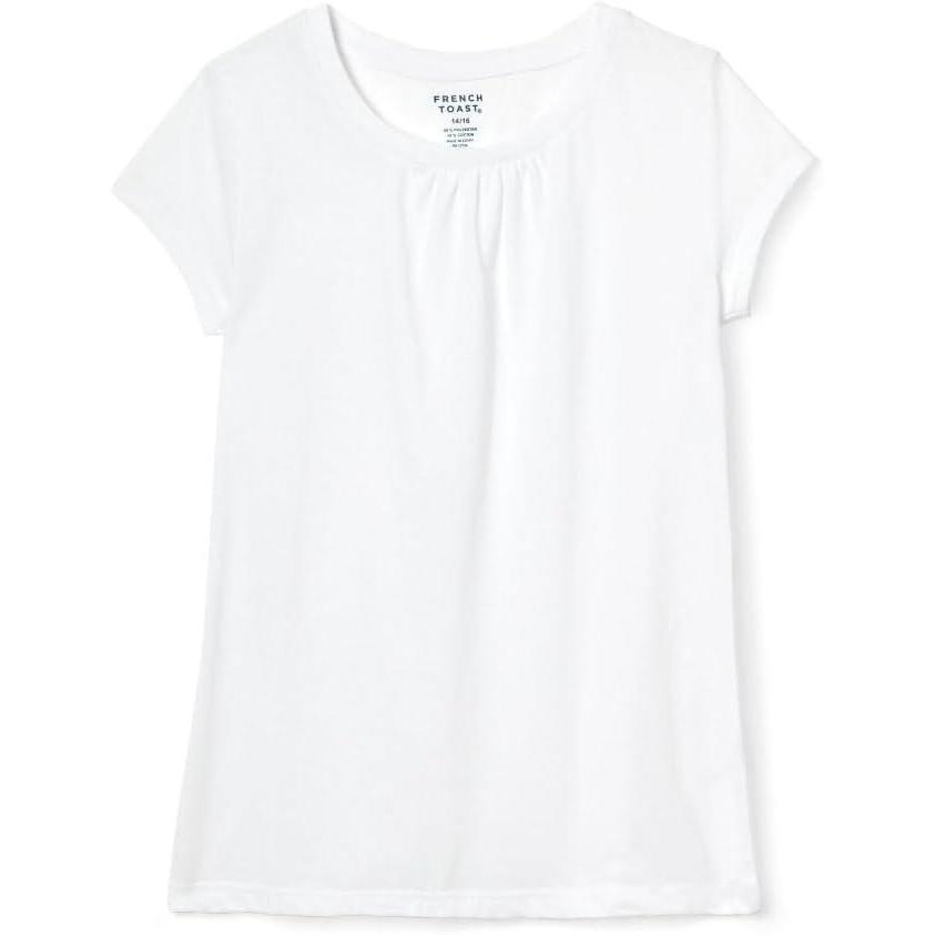 French Toast Girls’ Toddler Short Sleeve Crewneck Tee T-Shirt(White)