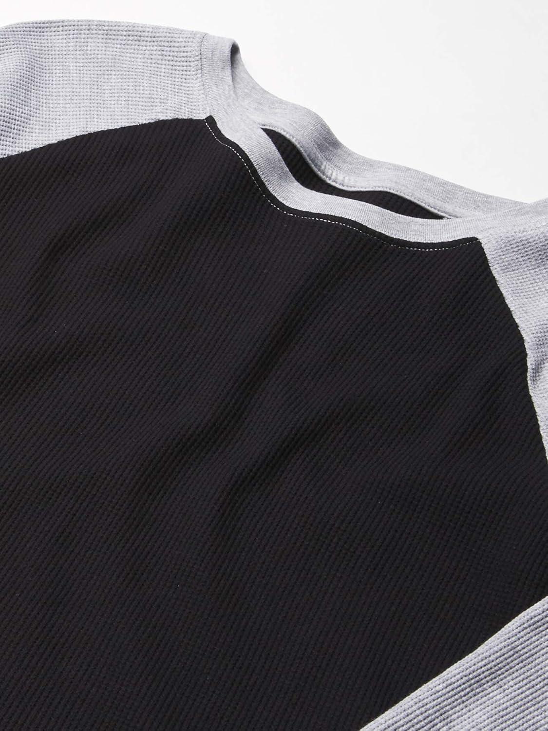 French Toast Boys Long Sleeve Thermal Waffle Tee T-Shirt White(Black Raglan)
