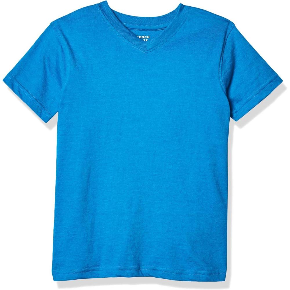 French Toast Men’s Short Sleeve V-Neck Tee(Methyl Blue Heather)