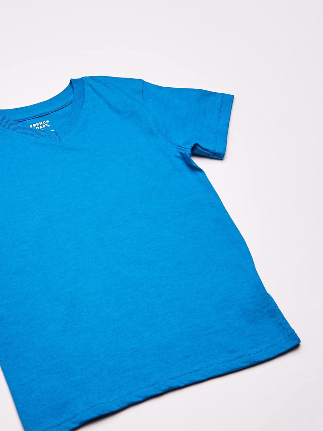 French Toast Men’s Short Sleeve V-Neck Tee(Methyl Blue Heather)