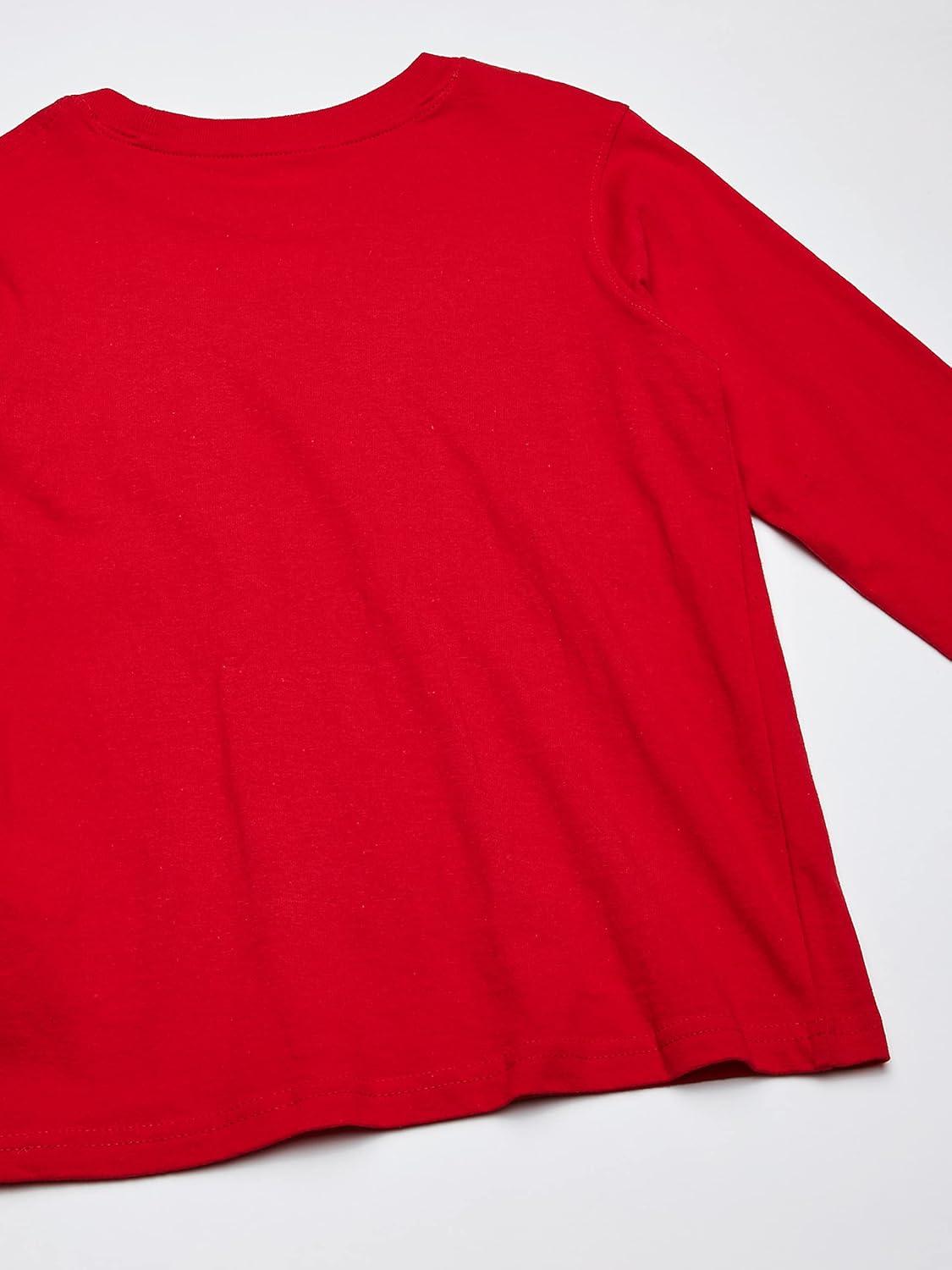 French Toast Boys Long Sleeve Crewneck Tee T-Shirt T Shirt(Red)