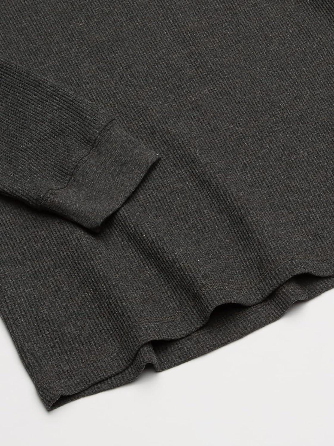 French Toast Boys Long Sleeve Thermal Waffle Tee T-Shirt White(Charcoal Heather (F17))