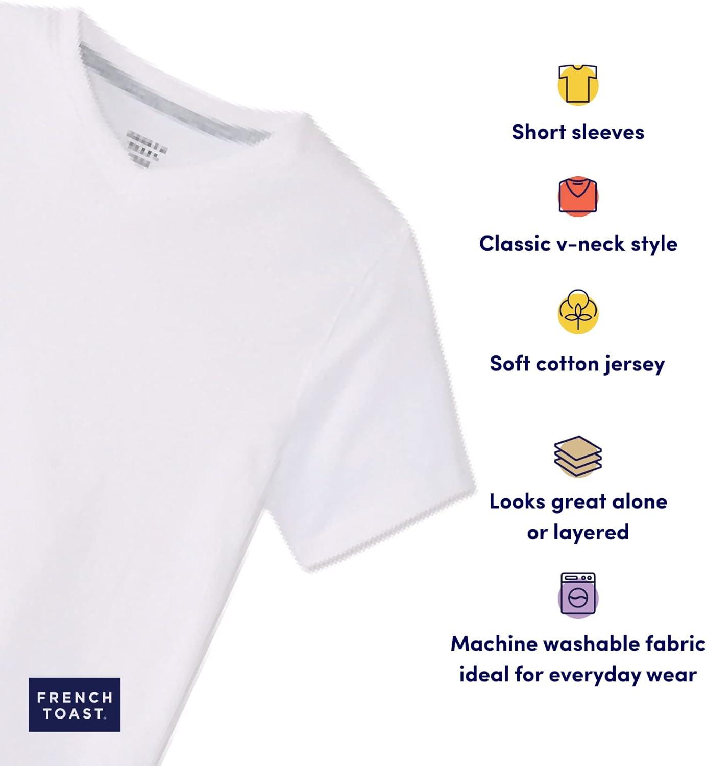 French Toast Men’s Short Sleeve V-Neck Tee(Dark Midnight)