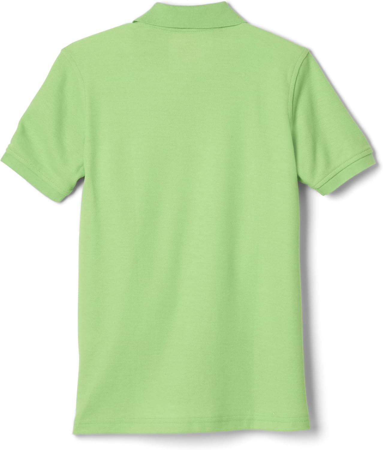French Toast Boys Short Sleeve Pique Polo Shirt (Standard & Husky), Black, 10(Lime Green)