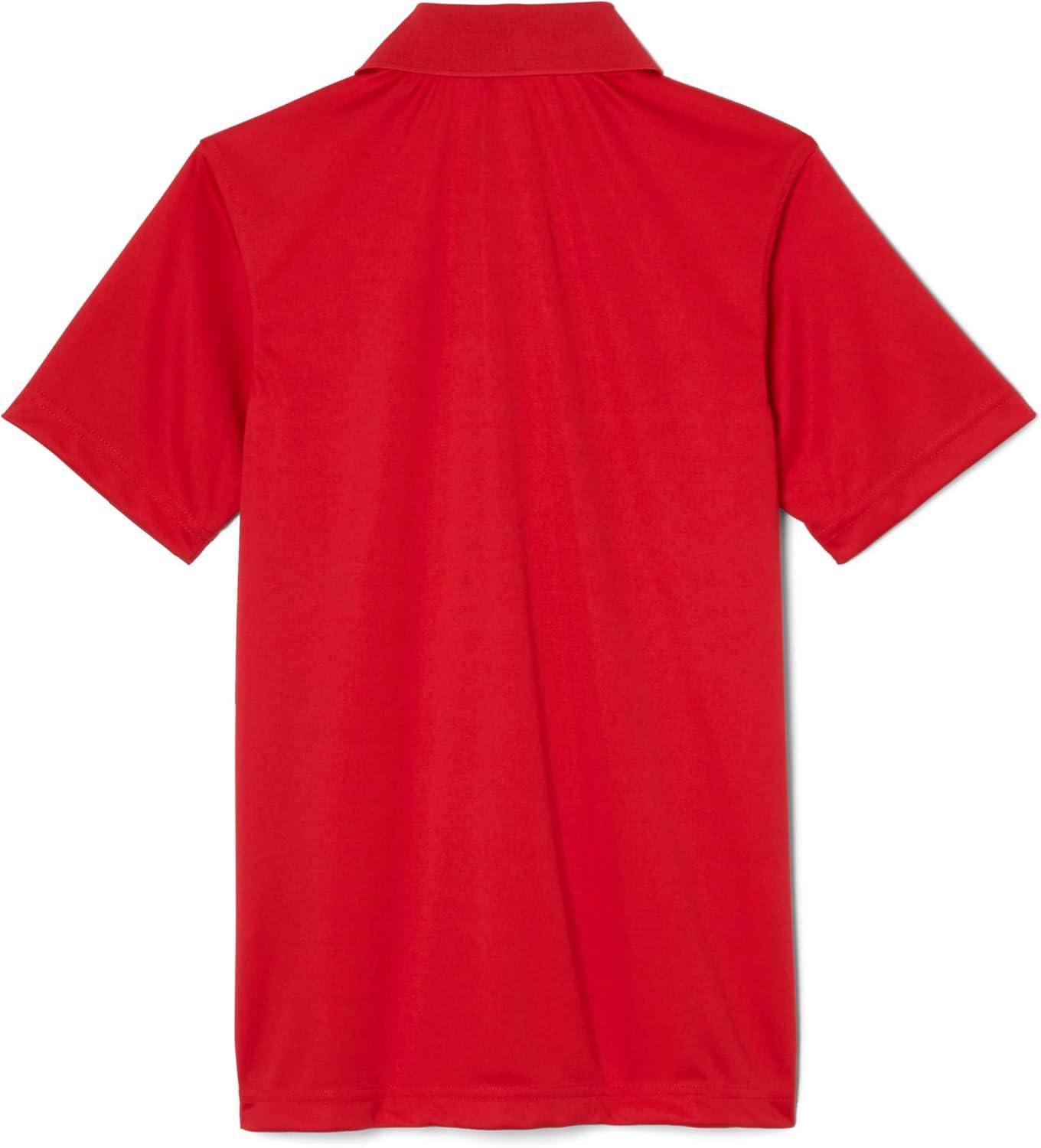 French Toast Boys’ Short Sleeve Moisture Wicking Stretch Sport Polo Shirt (Kids Standard & Husky Sizes)(Red)