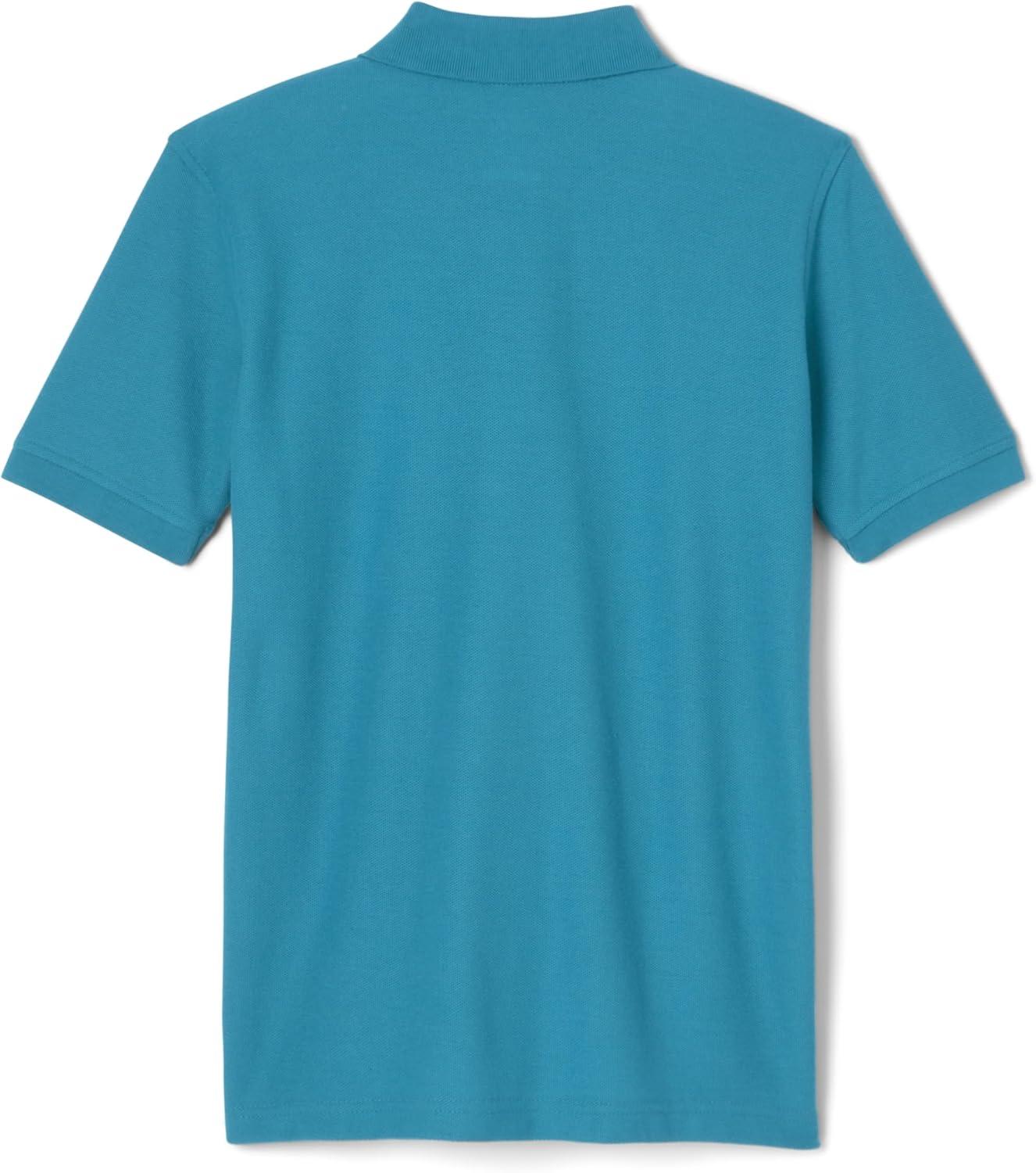 French Toast Boys Short Sleeve Pique Polo Shirt (Standard & Husky), Black, 10(Teal)