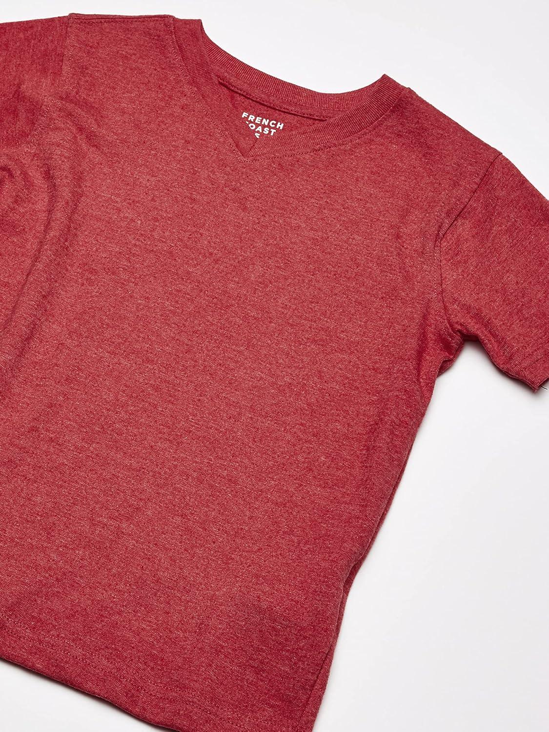 French Toast Men’s Short Sleeve V-Neck Tee(True Crimson Heather)