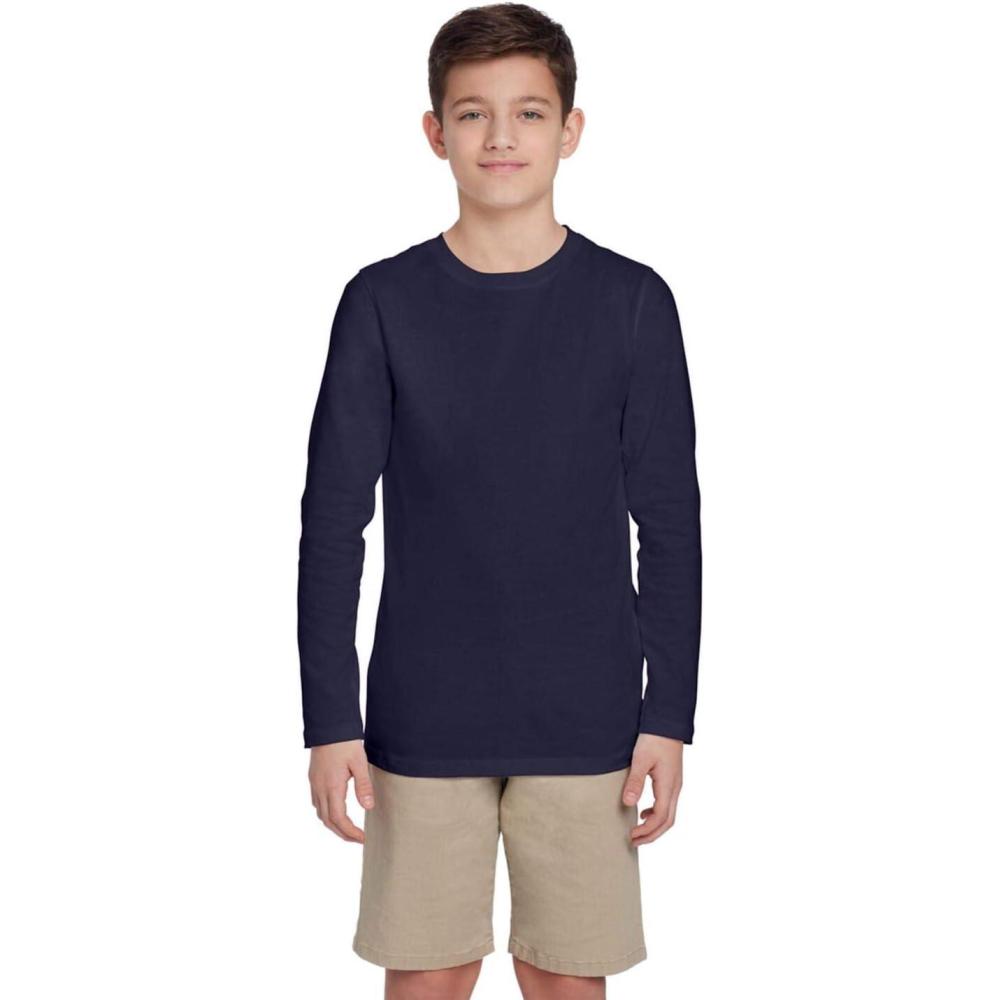 French Toast Boys Long Sleeve Crewneck Tee T-Shirt T Shirt(Navy)