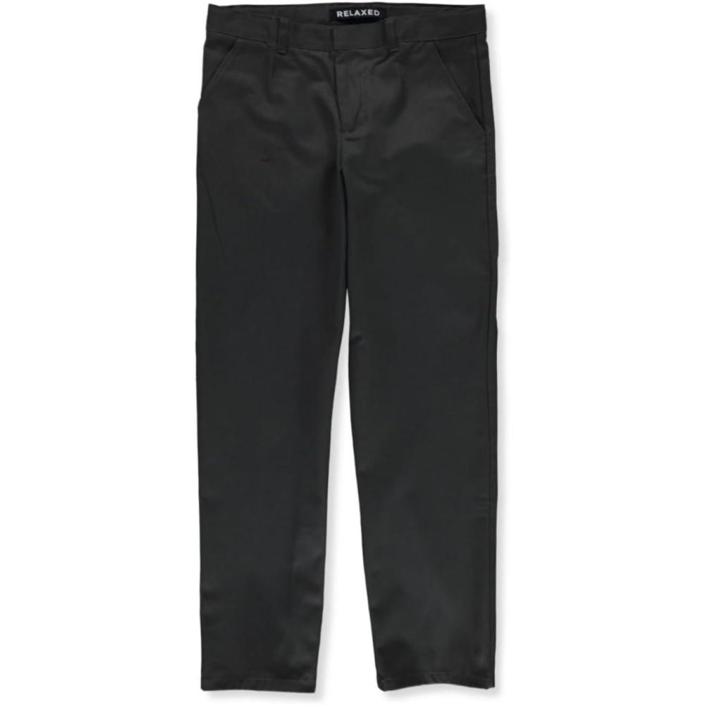 French Toast Young Men’s Relaxed Fit Twill Pant(Gray)