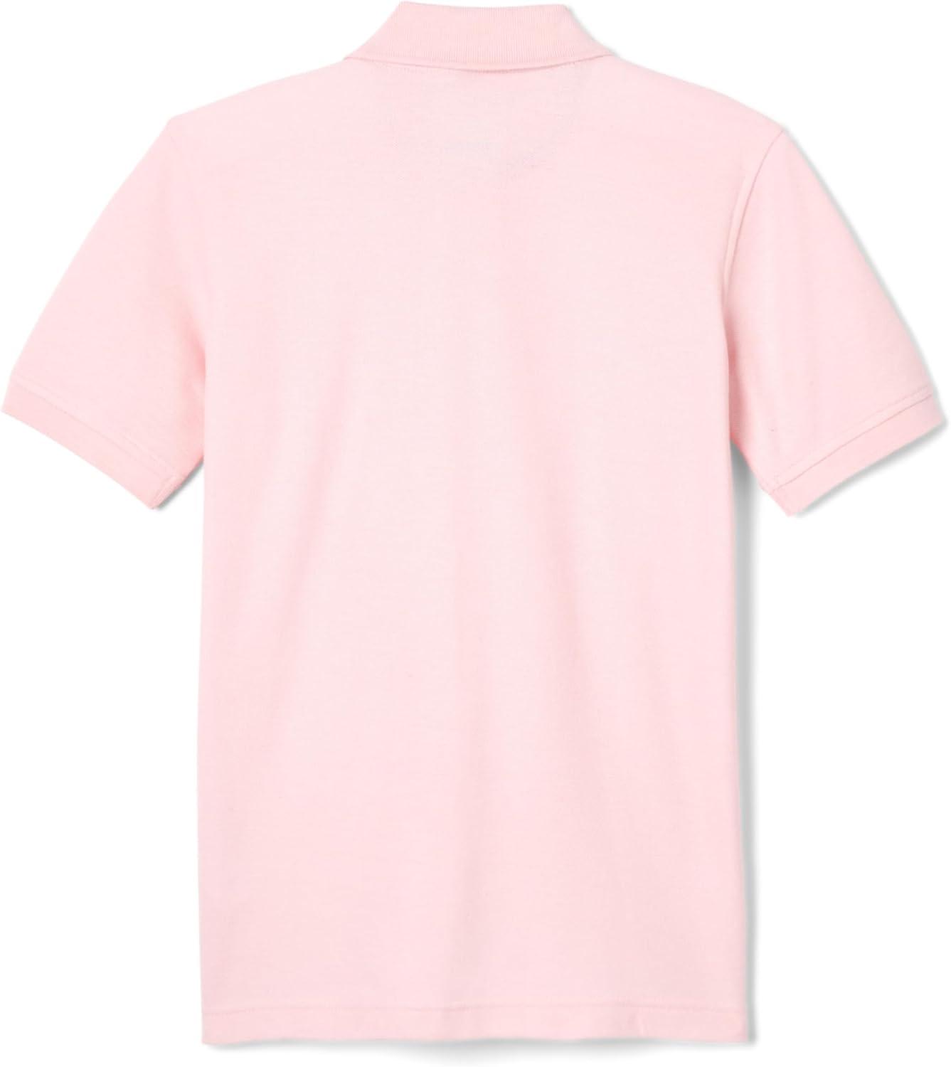 French Toast Boys Short Sleeve Pique Polo Shirt (Standard & Husky), Black, 10(Pink)