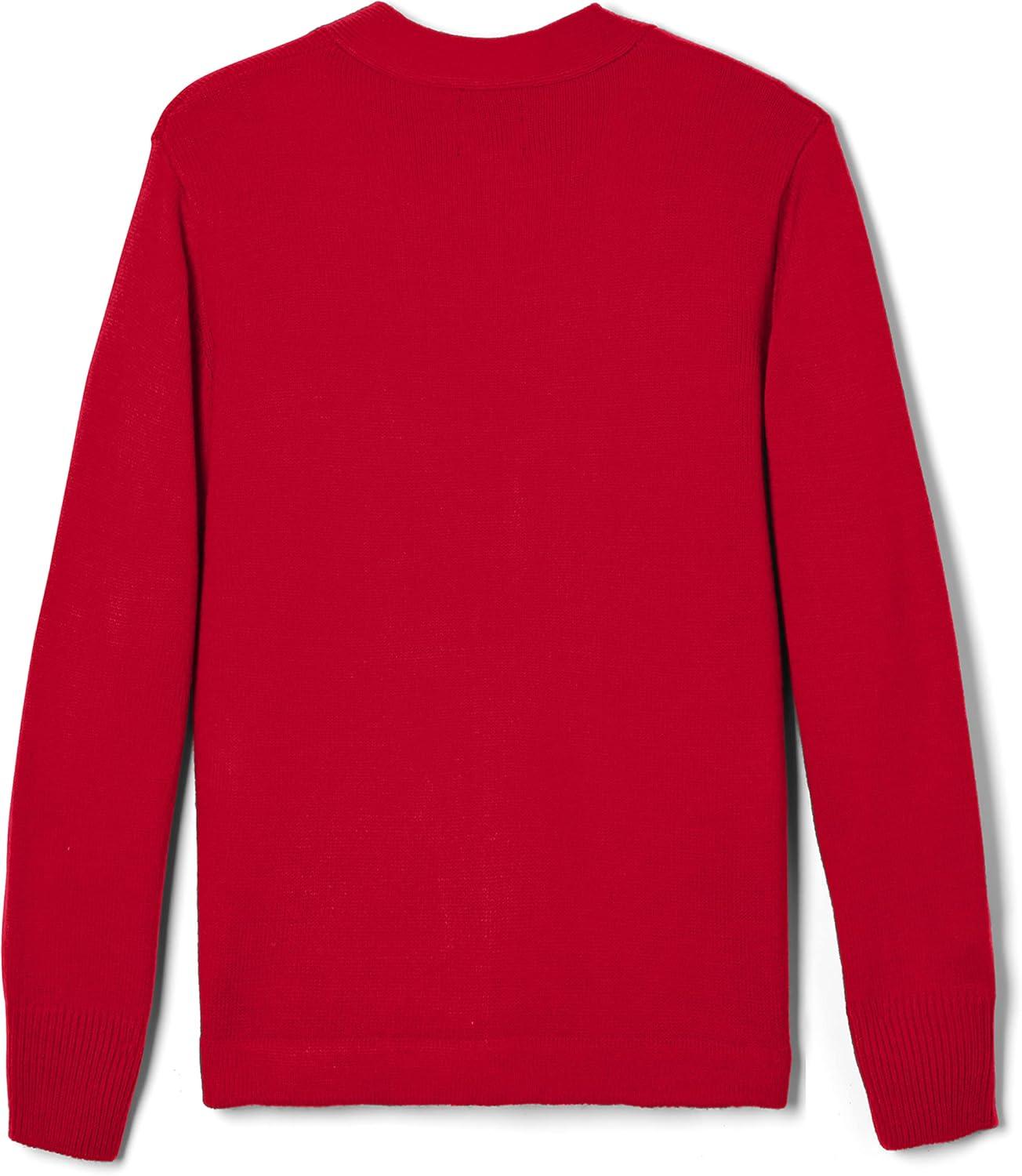 French Toast Unisex Anti-pill V-neck (Standard & Husky) School Uniform Cardigan Sweater(Red)