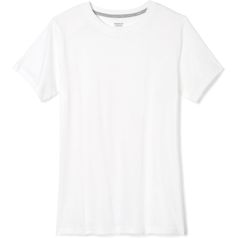 French Toast Boys Short Sleeve Crewneck Tee T Shirt(White)