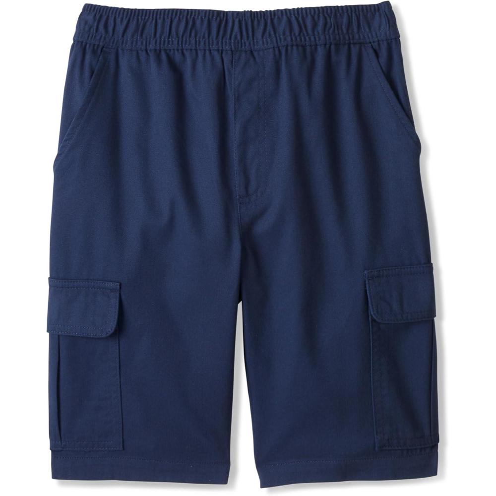 French Toast Boys’ Pull-On Twill Cargo Shorts(Navy)