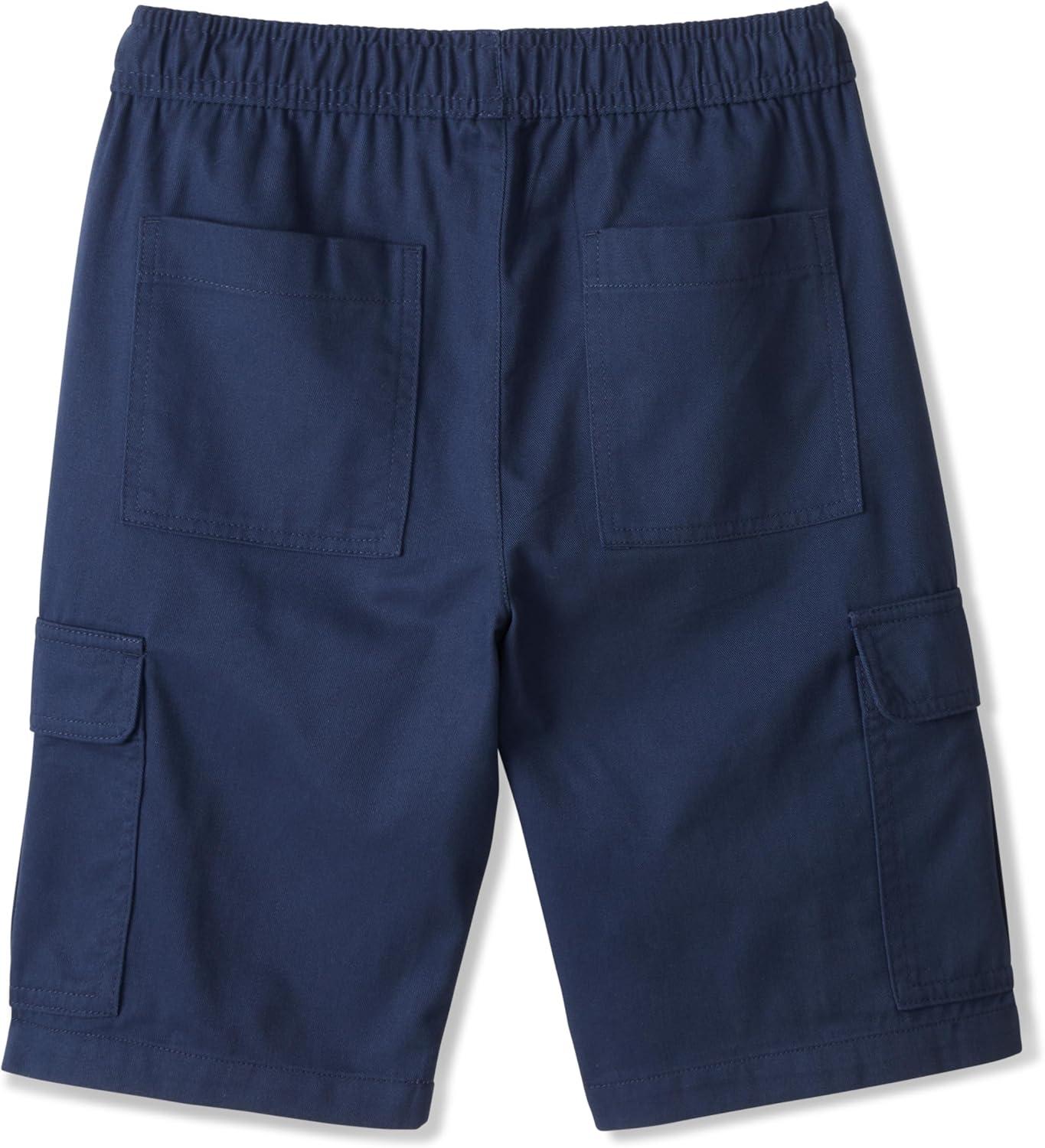 French Toast Boys’ Pull-On Twill Cargo Shorts(Navy)