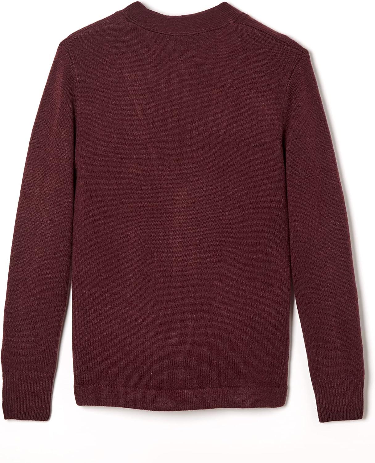 French Toast Unisex Anti-pill V-neck (Standard & Husky) School Uniform Cardigan Sweater(Burgundy)