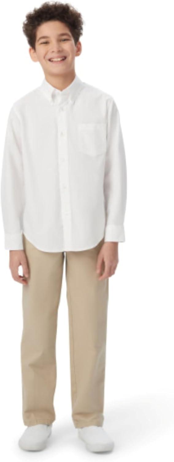 French Toast Boys Long Sleeve Oxford Shirt (Standard & Husky) Button Down Shirt(Light Blue)