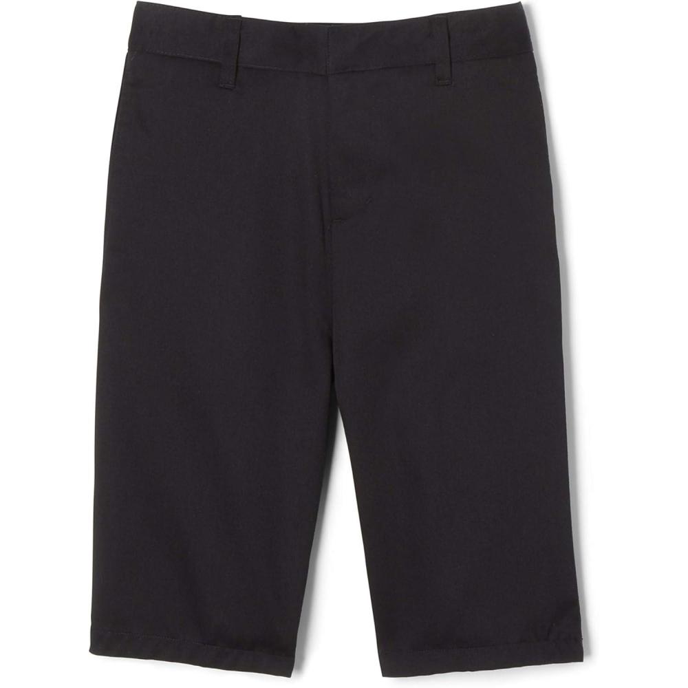 French Toast Boys’ Adjustable Waist Stretch Flat Front Shorts (Standard & Husky) for School Uniform(Black)