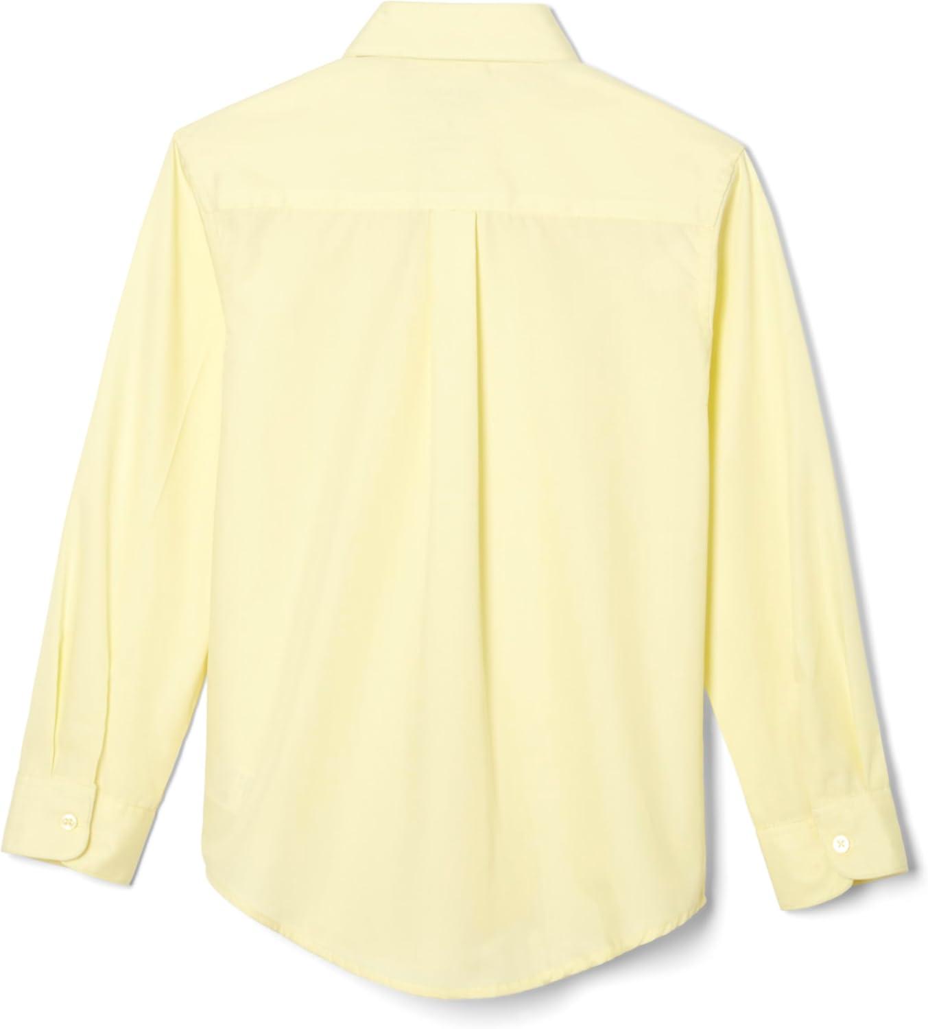 French Toast Boys’ Expandable Collar Button Down Dress Shirt with Long Sleeves (Standard & Husky)(Yellow)